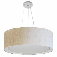 Lustre Pendente Cilíndrico Duplo Md-4126 Cúpula Em Tecido 80x30cm Linho Bege - Bivolt - 1