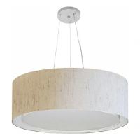 Lustre Pendente Cilíndrico Duplo Md-4126 Cúpula Em Tecido 80x30cm Linho Bege - Bivolt - 3