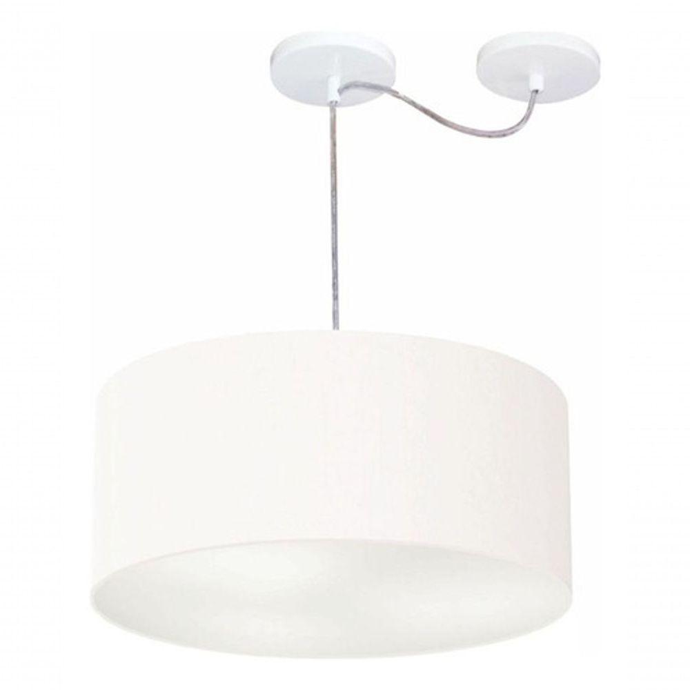 Lustre Pendente Cilíndrico Com Desvio De Centro Md-4147 Cúpula 50x25cm Branco - Bivolt - 3