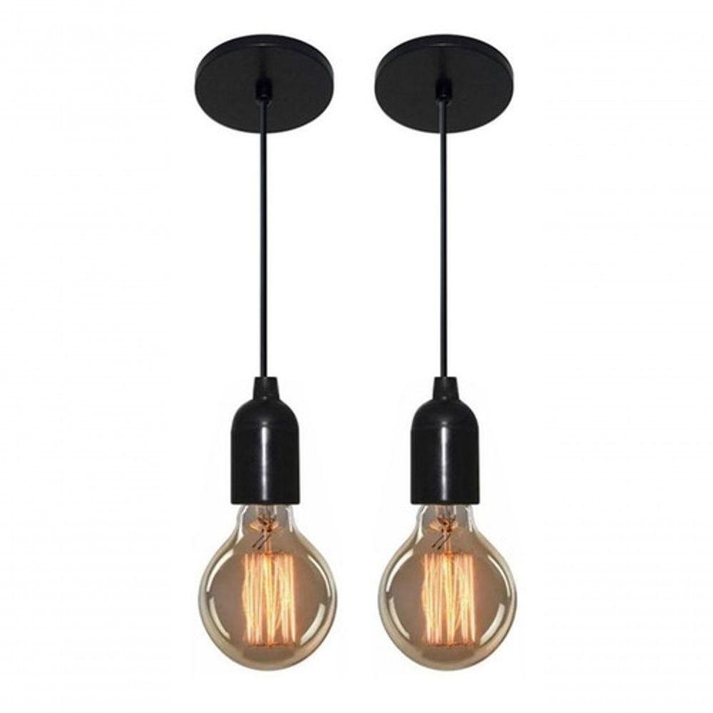 Kit/2 Lustre Pendente Luminária Md-4149 Suporte Para Lâmpada / Não Inclusa - Bivolt - 6