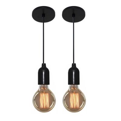 Kit/2 Lustre Pendente Luminária Md-4149 Suporte Para Lâmpada / Não Inclusa - Bivolt