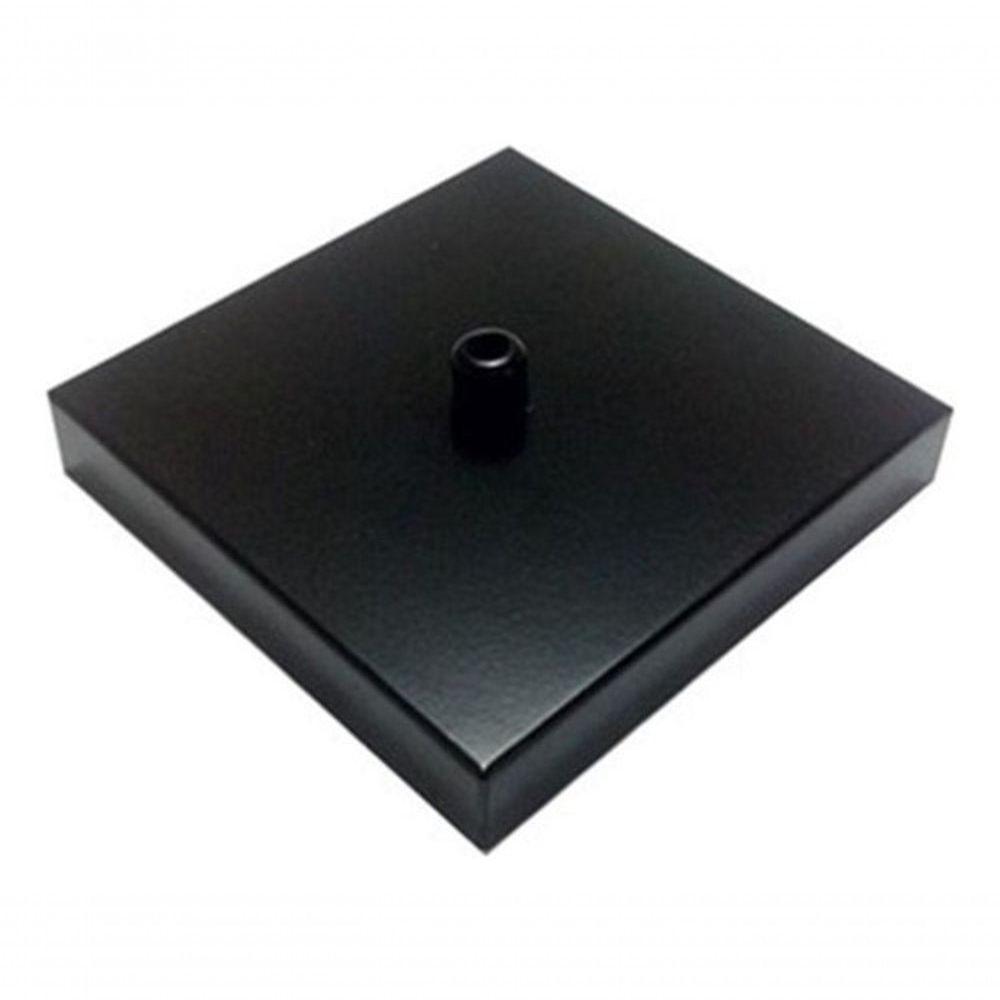 Kit/3 Canopla Lustre Pendente Quadrado Md-1005 12x12x2cm Preto - 3