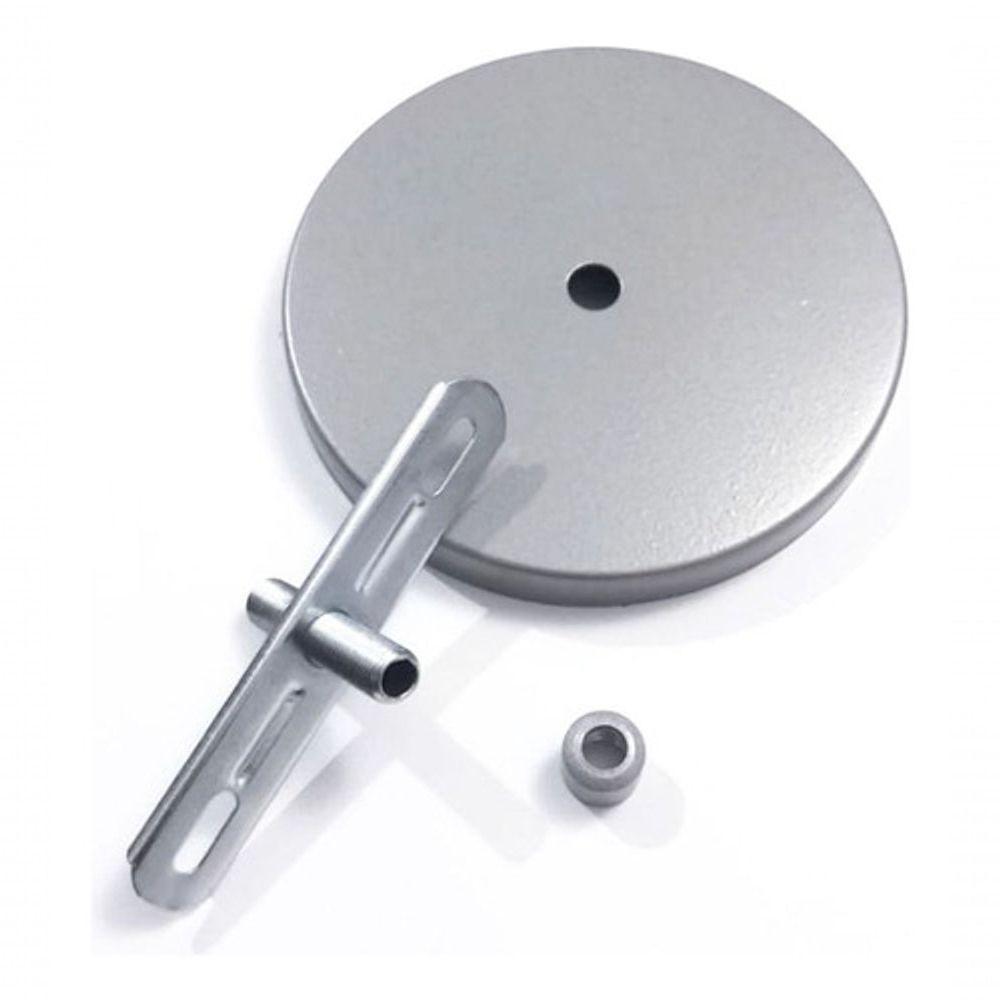 Kit/2 Canopla Lustre Pendente Cilíndrica Vivare Md-1004 11x1,2cm Prata - 4