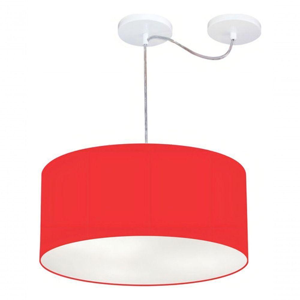 Lustre Pendente Cilíndrico Com Desvio De Centro Md-4147 Cúpula 50x25cm Vermelho - Bivolt - 3