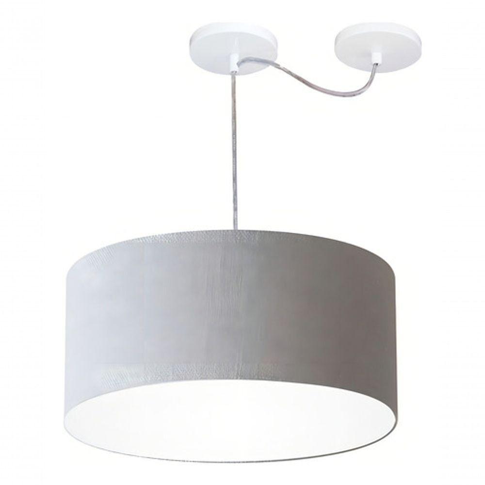 Lustre Pendente Cilíndrico Com Desvio De Centro Md-4147 Cúpula 50x25cm Rustico Cinza - Bivolt - 3