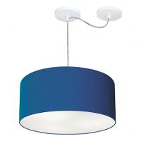 Lustre Pendente Cilíndrico Com Desvio De Centro Md-4147 Cúpula 50x25cm Azul Marinho - Bivolt - 1