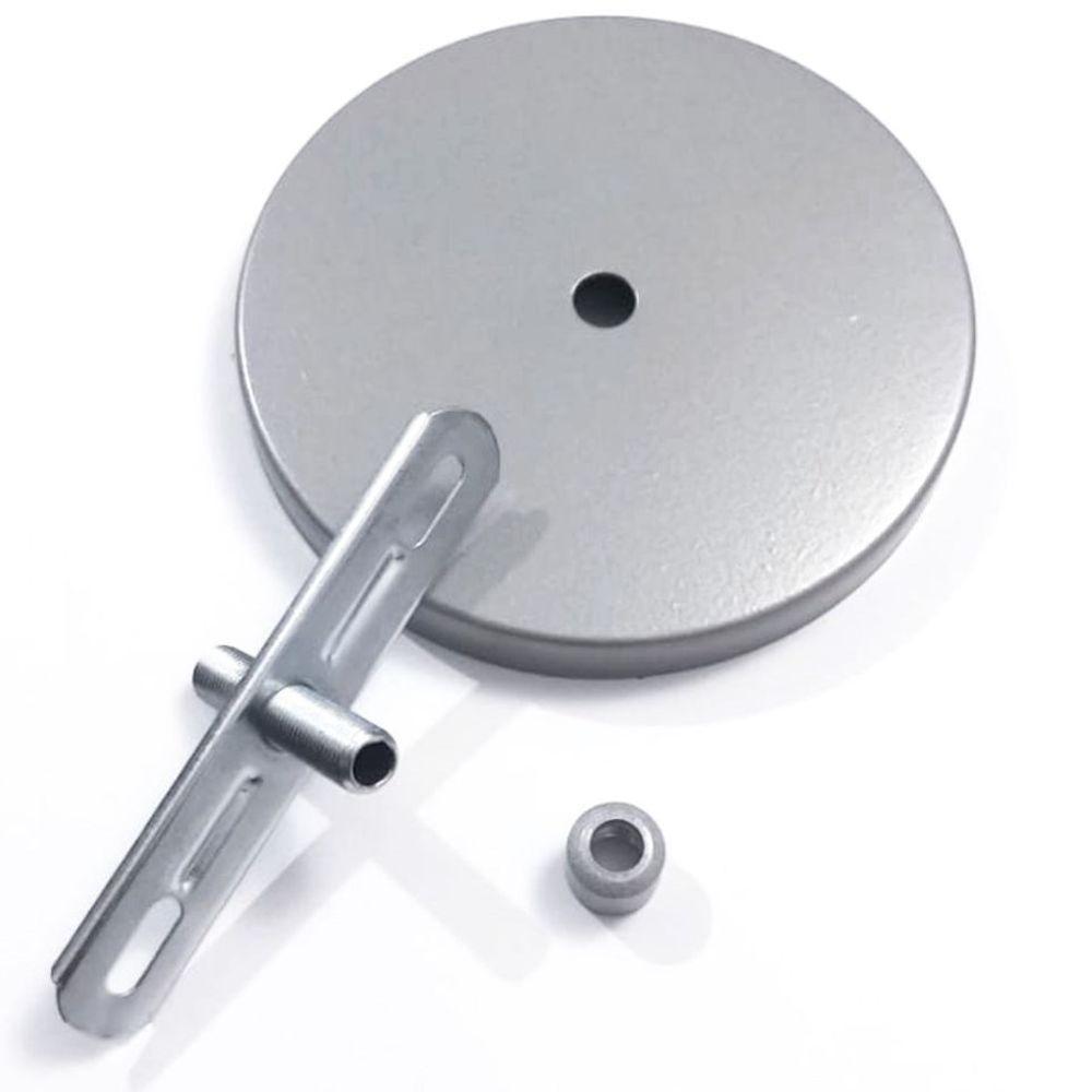 Canopla Lustre Pendente Cilíndrica Vivare Md-1004 11x1,2cm Prata - 2