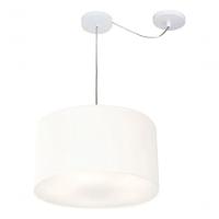 Lustre Pendente Cilíndrico Com Desvio De Centro Md-4163 Cúpula Em Tecido 40x25cm Branco - Bivolt - 3