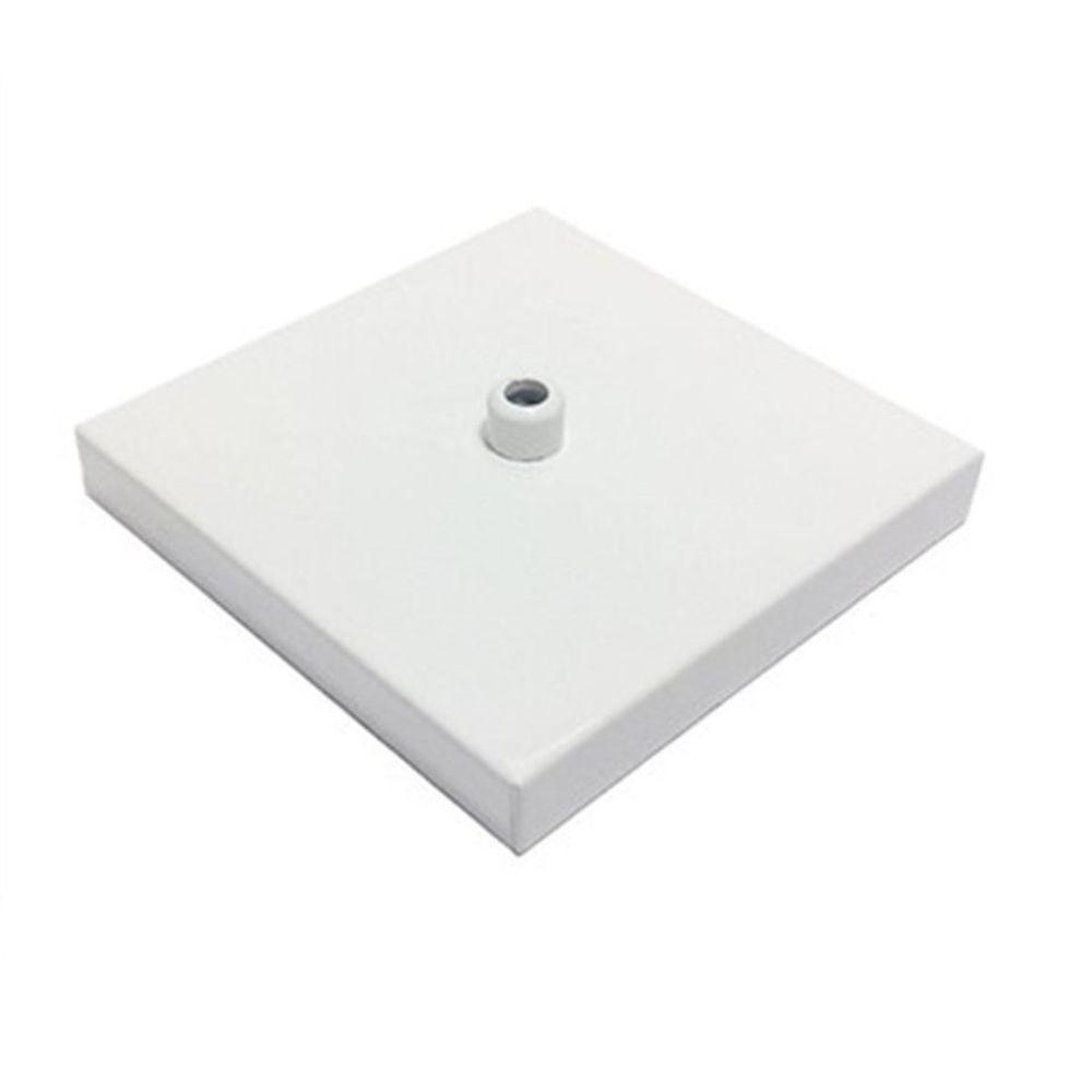Kit/3 Canopla Lustre Pendente Quadrado Md-1005 12x12x2cm Branco - 1