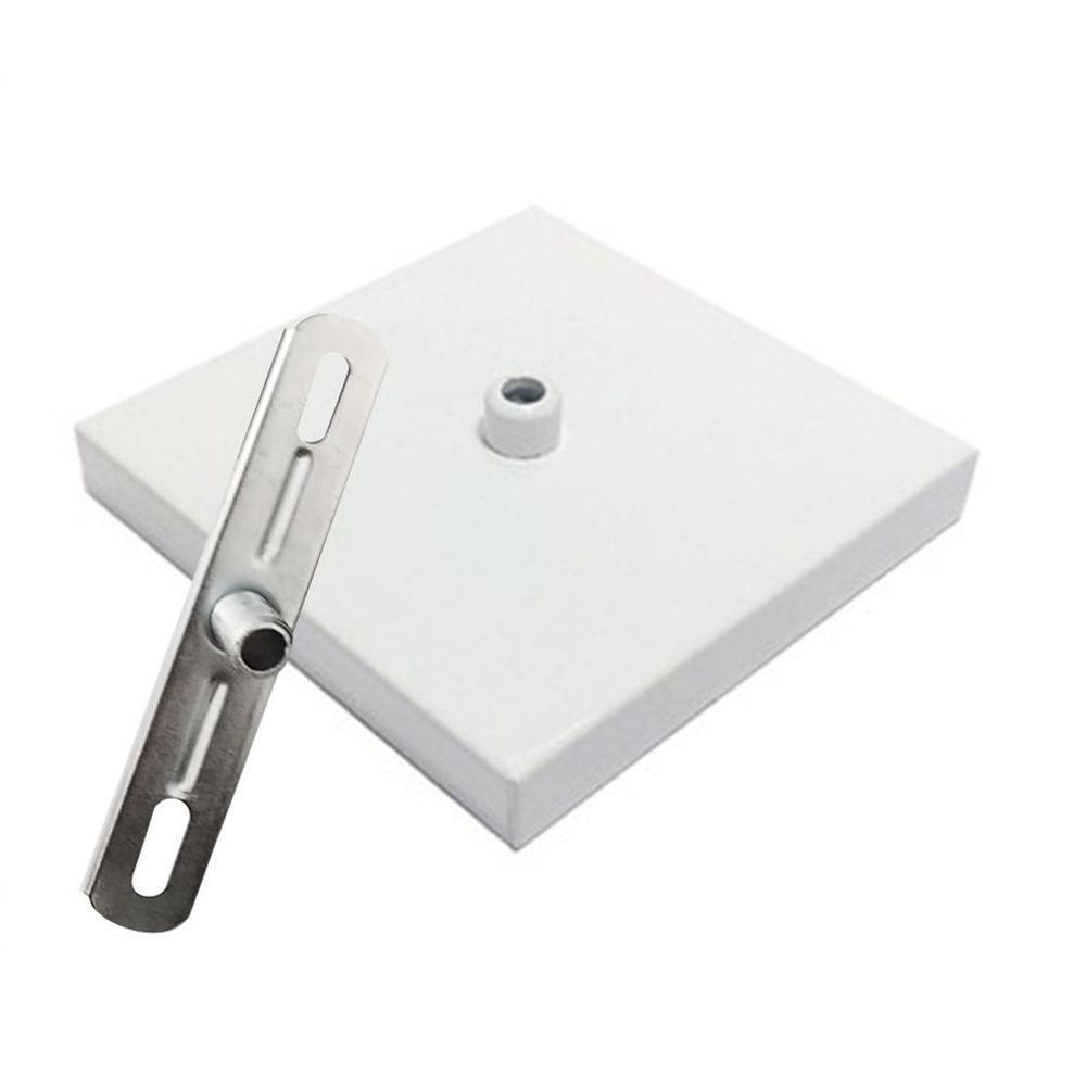 Kit/3 Canopla Lustre Pendente Quadrado Md-1005 12x12x2cm Branco - 2
