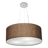 Lustre Pendente Cilíndrico Md-4047 Cúpula Em Tecido 50x21cm Café - Bivolt - 3
