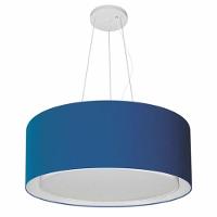 Lustre Pendente Cilíndrico Duplo Md-4124 Cúpula Em Tecido 50x25cm Azul Marinho - Bivolt - 1