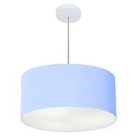 Lustre Pendente Cilíndrico Md-4100 Cúpula Em Tecido 50x25cm Azul Bebê - Bivolt - 1