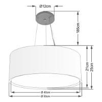 Lustre Pendente Cilíndrico Duplo Md-4124 Cúpula Em Tecido 50x25cm Linho Bege - Bivolt - 4