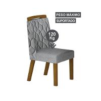 Conjunto Sala De Jantar Mesa Orgânica Sem Vidro 200cm Com 6 Cadeiras Pé Mdf Dacota Freijó Off White/freijó/linho Cinza - 5