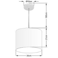 Lustre Pendente Cilíndrico Md-4054 Cúpula Em Tecido 30x21cm Linho Bege - Bivolt - 2