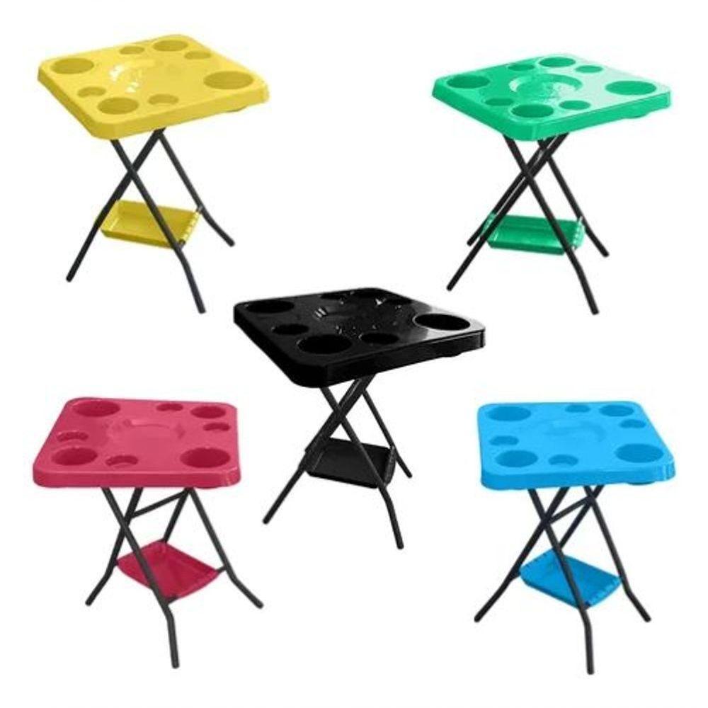 Mesa Mesinha Petisqueira Dobrável Portátil Cerveja Churrasco Amarela - 7
