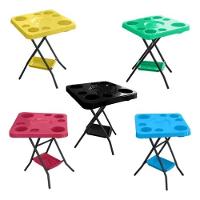 Mesa Mesinha Petisqueira Dobrável Portátil Cerveja Churrasco Amarela - 7
