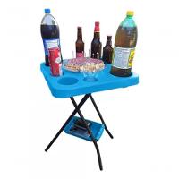 Mesa Mesinha Petisqueira Dobrável Portátil Cerveja Churrasco Azul - 3