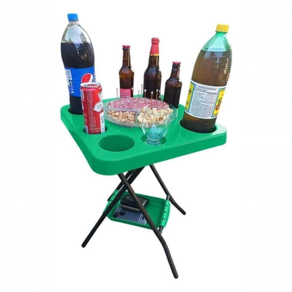 Mesa Mesinha Petisqueira Dobrável Portátil Cerveja Churrasco Verde - 2