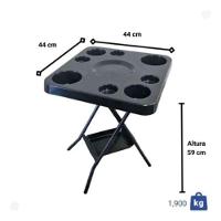 Mesa Mesinha Petisqueira Dobrável Portátil Cerveja Churrasco Preta - 3