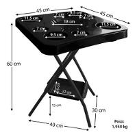 Mesa Mesinha Petisqueira Dobrável Portátil Cerveja Churrasco Preta