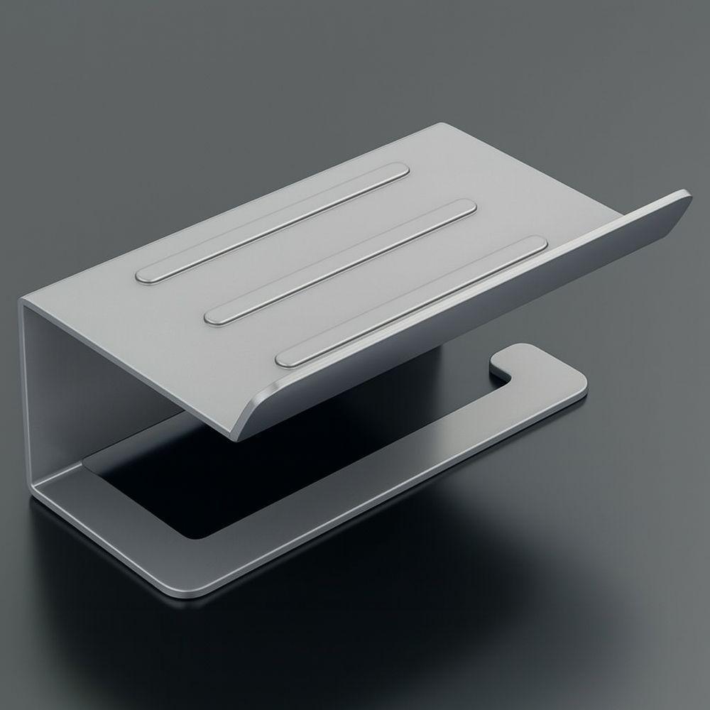 Suporte Para Papel Higiênico Premium Com Apoio Para Objetos Preto - 5