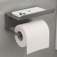 Suporte Para Papel Higiênico Premium Com Apoio Para Objetos Preto - 3