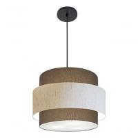 Lustre Para Sala De Jantar Vivare Md-4393 Cúpula Em Tecido 45cm Cáqui-linho-bege-cáqui 127/220v - 7