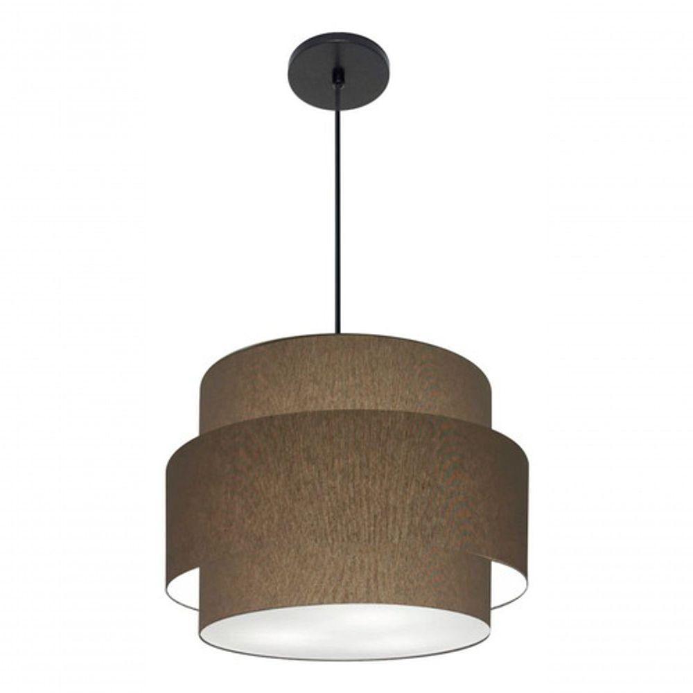 Lustre Para Sala De Jantar Vivare Md-4392 Cúpula Em Tecido 40cm Cáqui 127/220v - 7