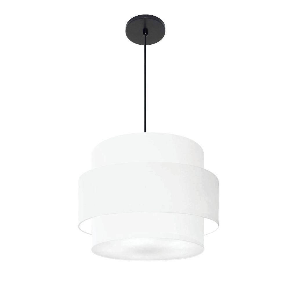 Lustre Para Sala De Jantar Vivare Md-4393 Cúpula Em Tecido 45cm Branco 127/220v - 1