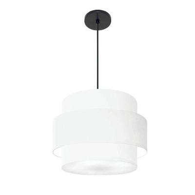 Lustre Para Sala De Jantar Vivare Md-4393 Cúpula Em Tecido 45cm Branco 127/220v