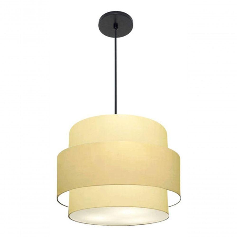 Lustre Para Sala De Jantar Vivare Md-4393 Cúpula Em Tecido 45cm Algodão-crú 127/220v - 7
