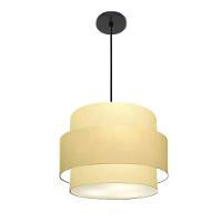 Lustre Para Sala De Jantar Vivare Md-4393 Cúpula Em Tecido 45cm Algodão-crú 127/220v - 1