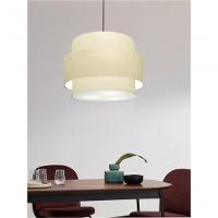 Lustre Para Sala De Jantar Vivare Md-4393 Cúpula Em Tecido 45cm Algodão-crú 127/220v - 5
