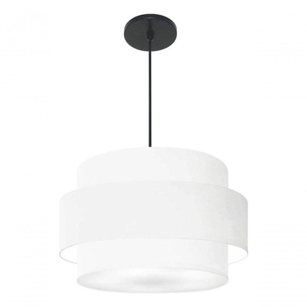 Lustre Para Sala De Jantar Vivare Md-4396 Cúpula Em Tecido 60cm Branco 127/220v - 7