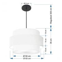 Lustre Para Sala De Jantar Vivare Md-4396 Cúpula Em Tecido 60cm Branco 127/220v - 8