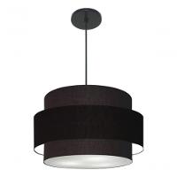 Lustre Para Sala De Jantar Vivare Md-4395 Cúpula Em Tecido 55cm Preto 127/220v - 8