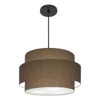 Lustre Para Sala De Jantar Vivare Md-4395 Cúpula Em Tecido 55cm Cáqui 127/220v - 7