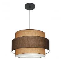 Lustre Para Sala De Jantar Vivare Md-4394 Cúpula Em Tecido 50cm Palha-café-palha 127/220v - 7