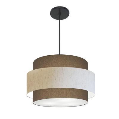 Lustre Para Sala De Jantar Vivare Md-4394 Cúpula Em Tecido 50cm Cáqui-linho-bege-cáqui 127/220v