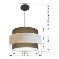Lustre Para Sala De Jantar Vivare Md-4394 Cúpula Em Tecido 50cm Cáqui-linho-bege-cáqui 127/220v - 7