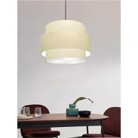 Lustre Para Sala De Jantar Vivare Md-4394 Cúpula Em Tecido 50cm Algodão-crú 127/220v - 8