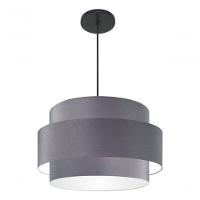 Lustre Para Sala De Jantar Vivare Md-4394 Cúpula Em Tecido 50cm Cinza-escuro 127/220v - 7
