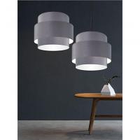 Lustre Para Sala De Jantar Vivare Md-4394 Cúpula Em Tecido 50cm Cinza-escuro 127/220v - 9
