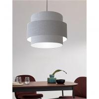 Lustre Para Sala De Jantar Vivare Md-4393 Cúpula Em Tecido 45cm Rustico-cinza 127/220v - 5