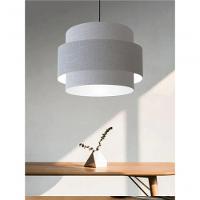 Lustre Para Sala De Jantar Vivare Md-4393 Cúpula Em Tecido 45cm Rustico-cinza 127/220v - 9