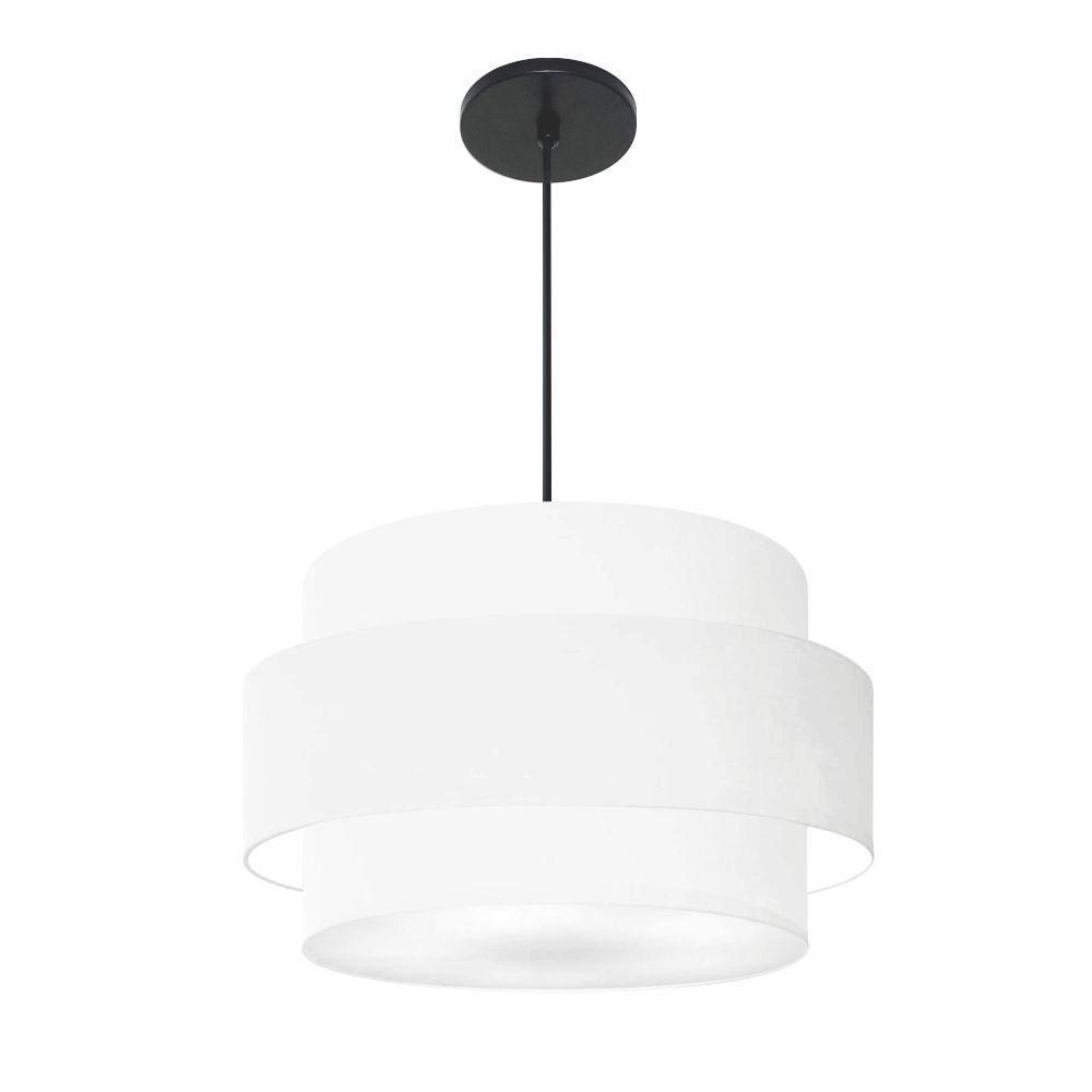 Lustre Para Sala De Jantar Vivare Md-4394 Cúpula Em Tecido 50cm Branco 127/220v - 1