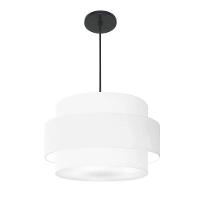 Lustre Para Sala De Jantar Vivare Md-4394 Cúpula Em Tecido 50cm Branco 127/220v - 1