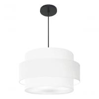 Lustre Para Sala De Jantar Vivare Md-4394 Cúpula Em Tecido 50cm Branco 127/220v - 6